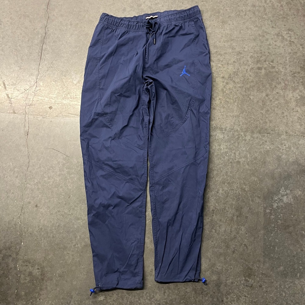 Jordan Mens Navy Blue Nylon Track Pants Jumpman Logo Joggers Size Large 4517